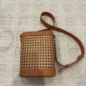 Tan Woven Crossbody Bag